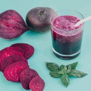 Beetroot juice and beet slices