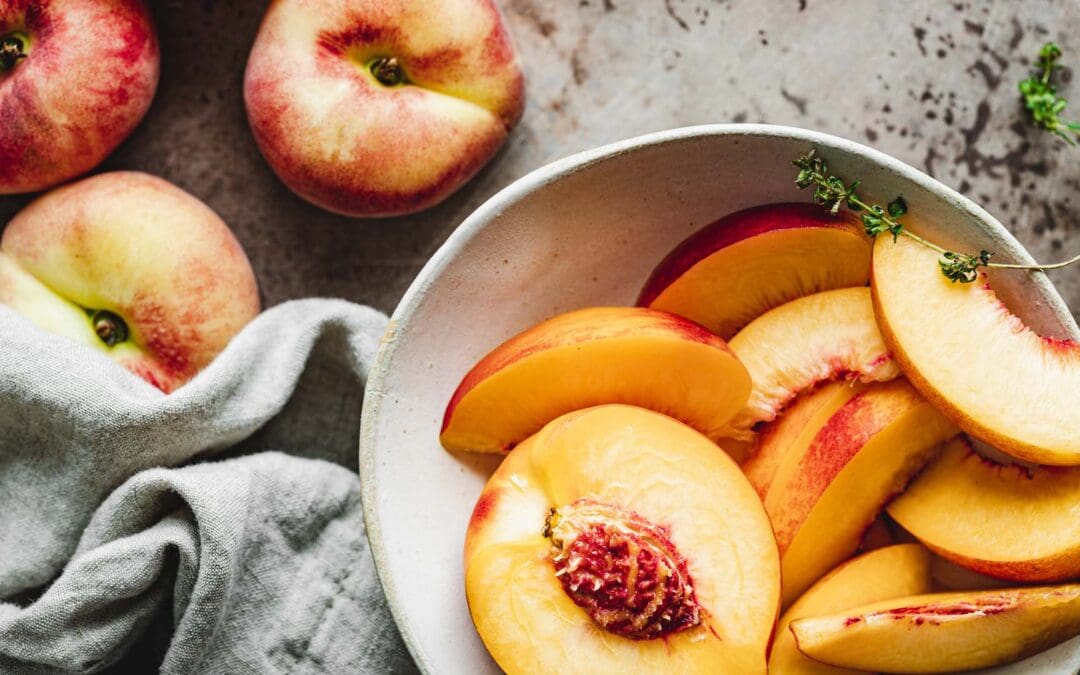 Summery Poached Peaches With Pavlova