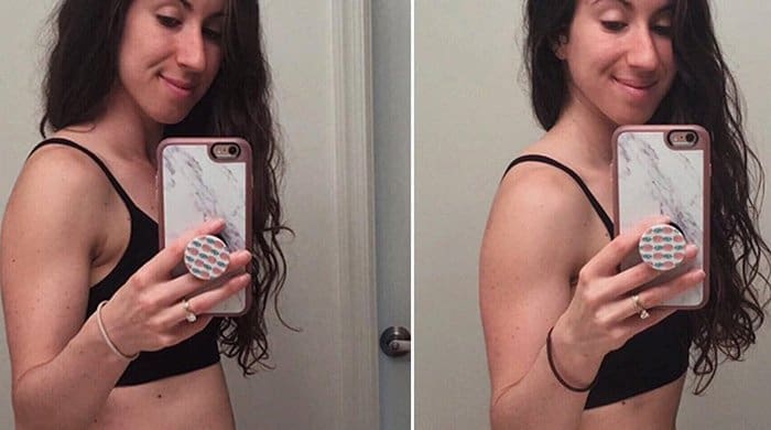 This fitness blogger proves that even people with abs experience bloating