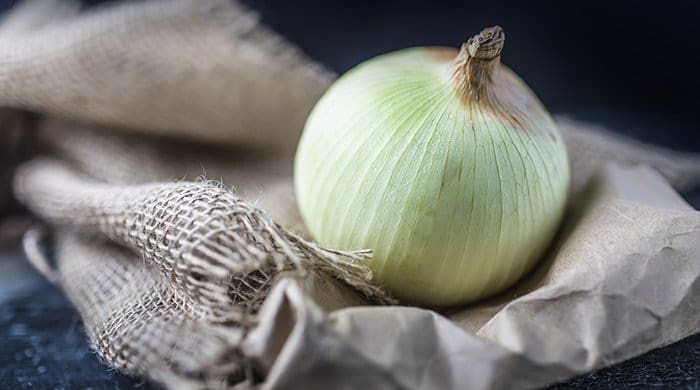 a close-up of an onion on cloth