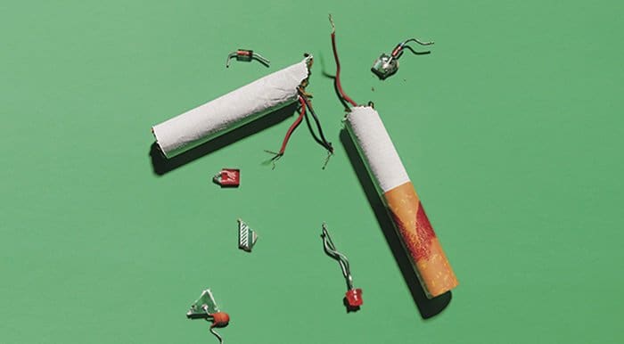 A broken cigarette to represent someone who doesn't smoke anymore