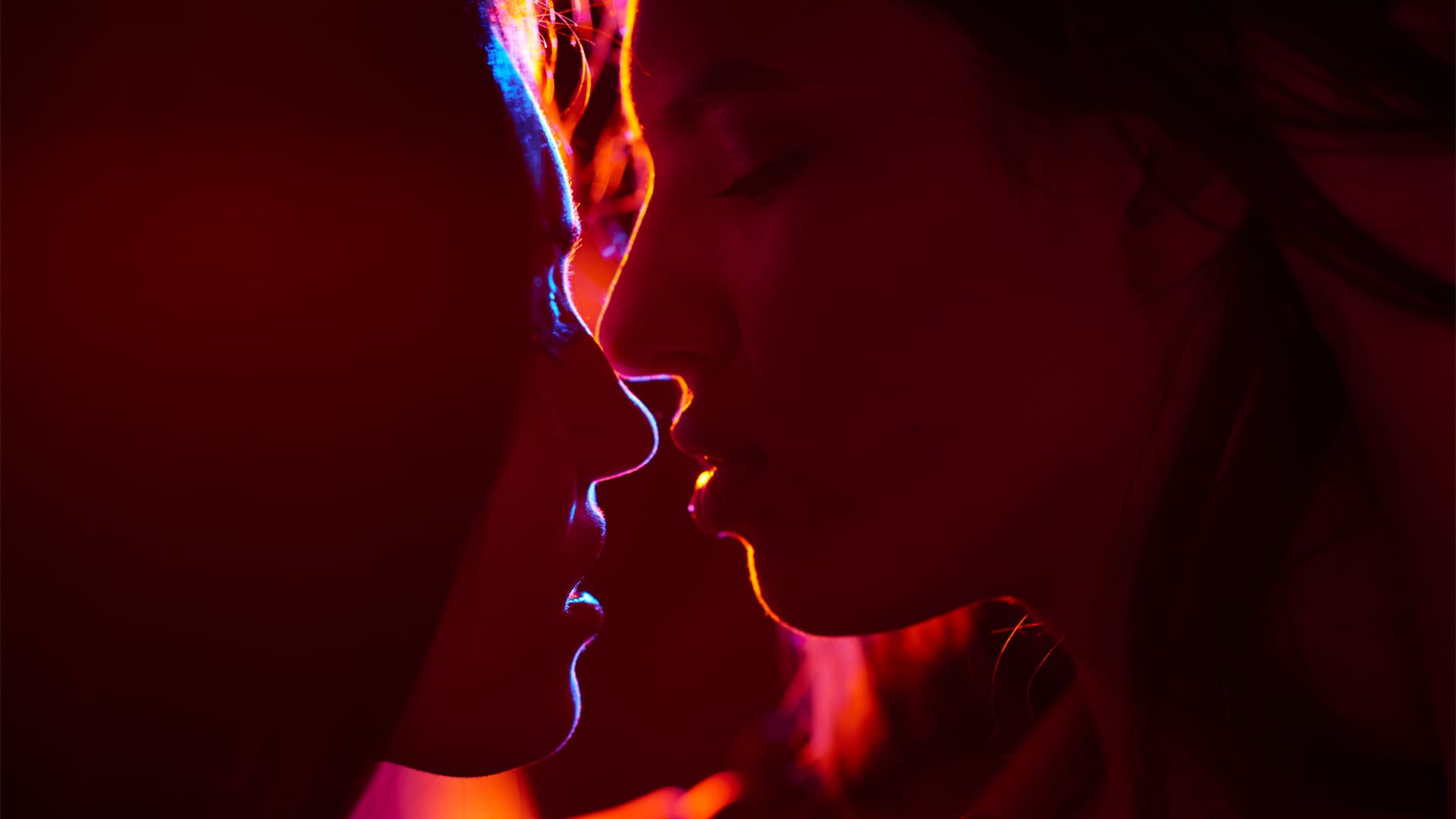 Female Couple Kissing