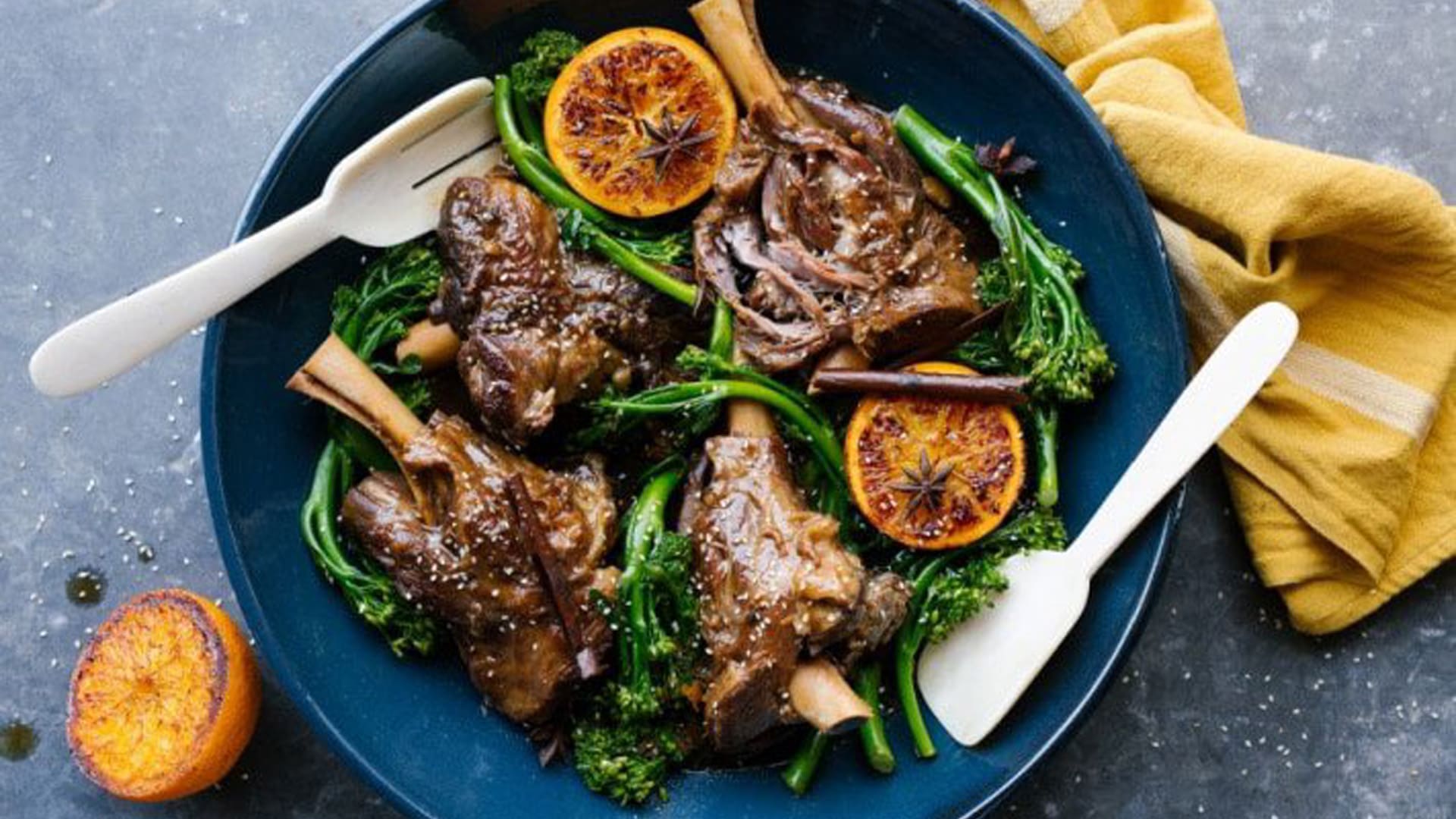 Asian Braised Lamb Shanks With Orange, Ginger And Star Anise