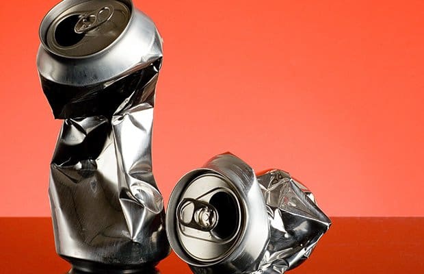 crushed cans to represent getting over a crush