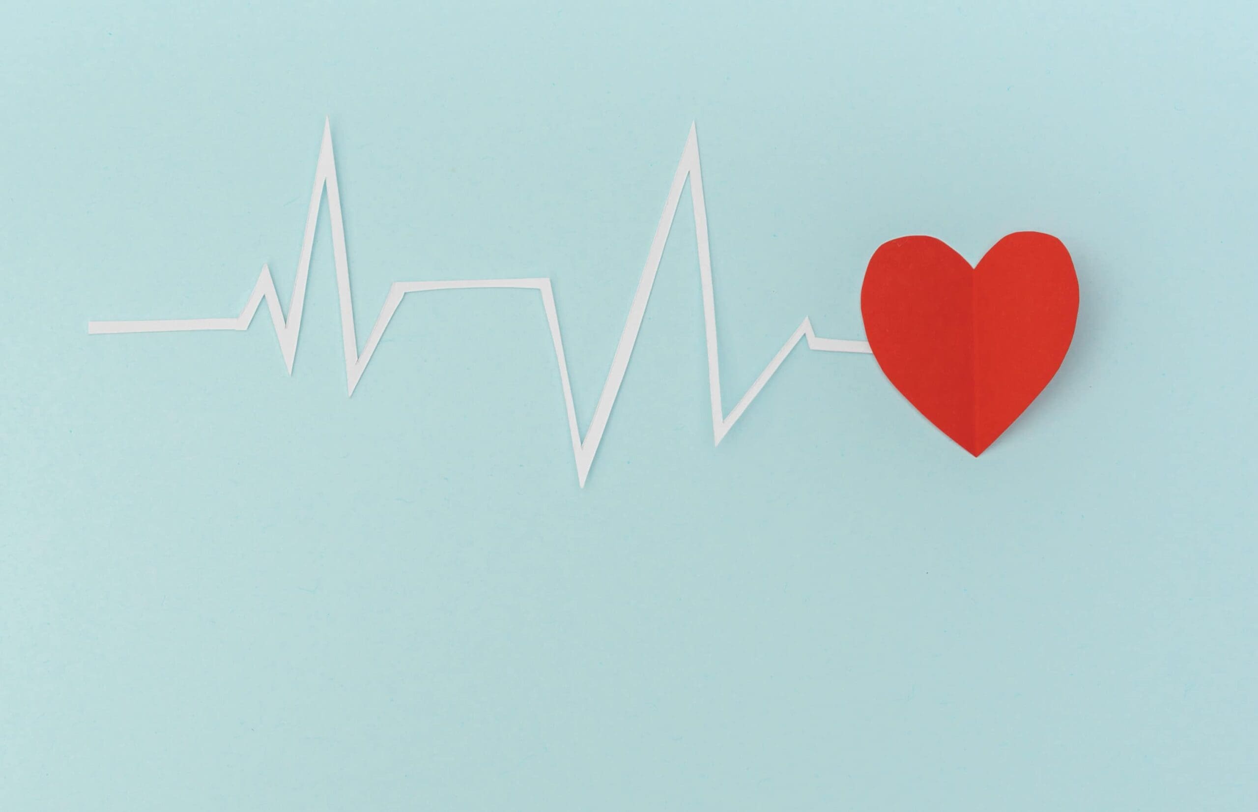 A flatline and a heart to represent a heart attack