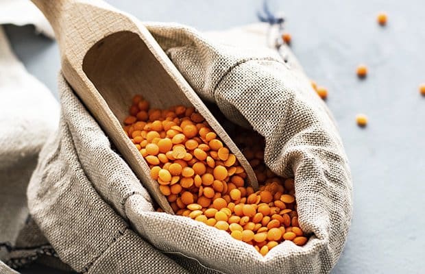 a bag of lentils