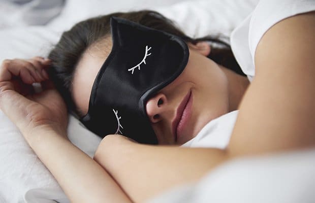 A woman in a side sleeping position