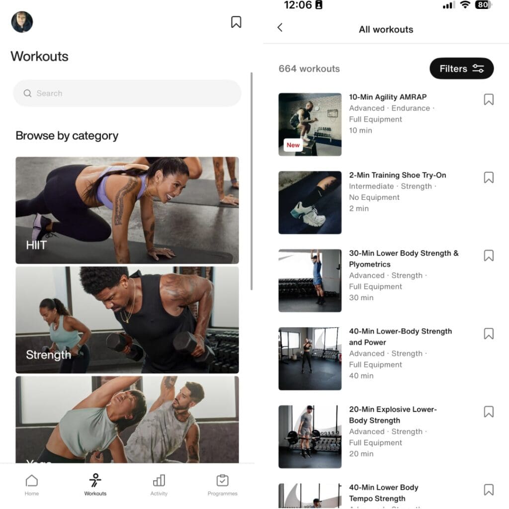 Nike Training Club Training App
