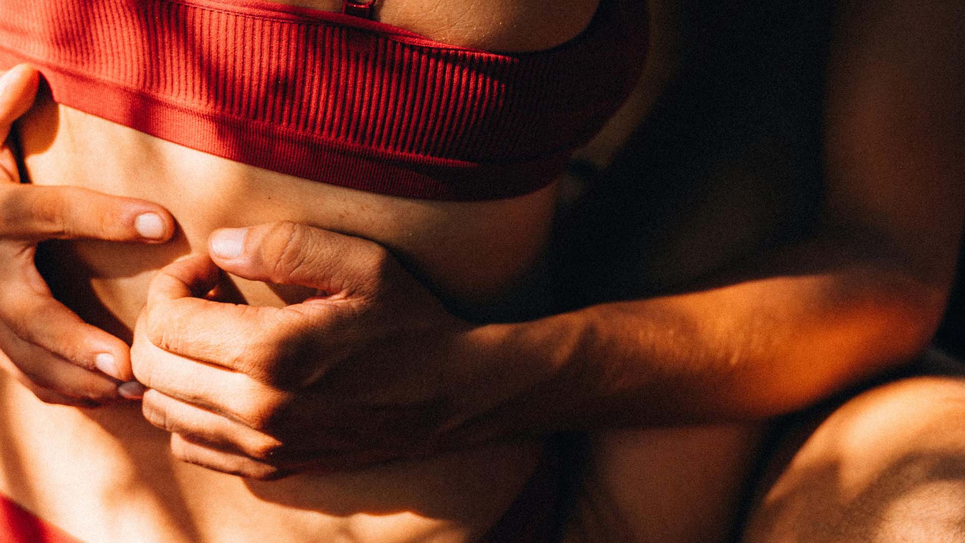 Intimate couple in bed