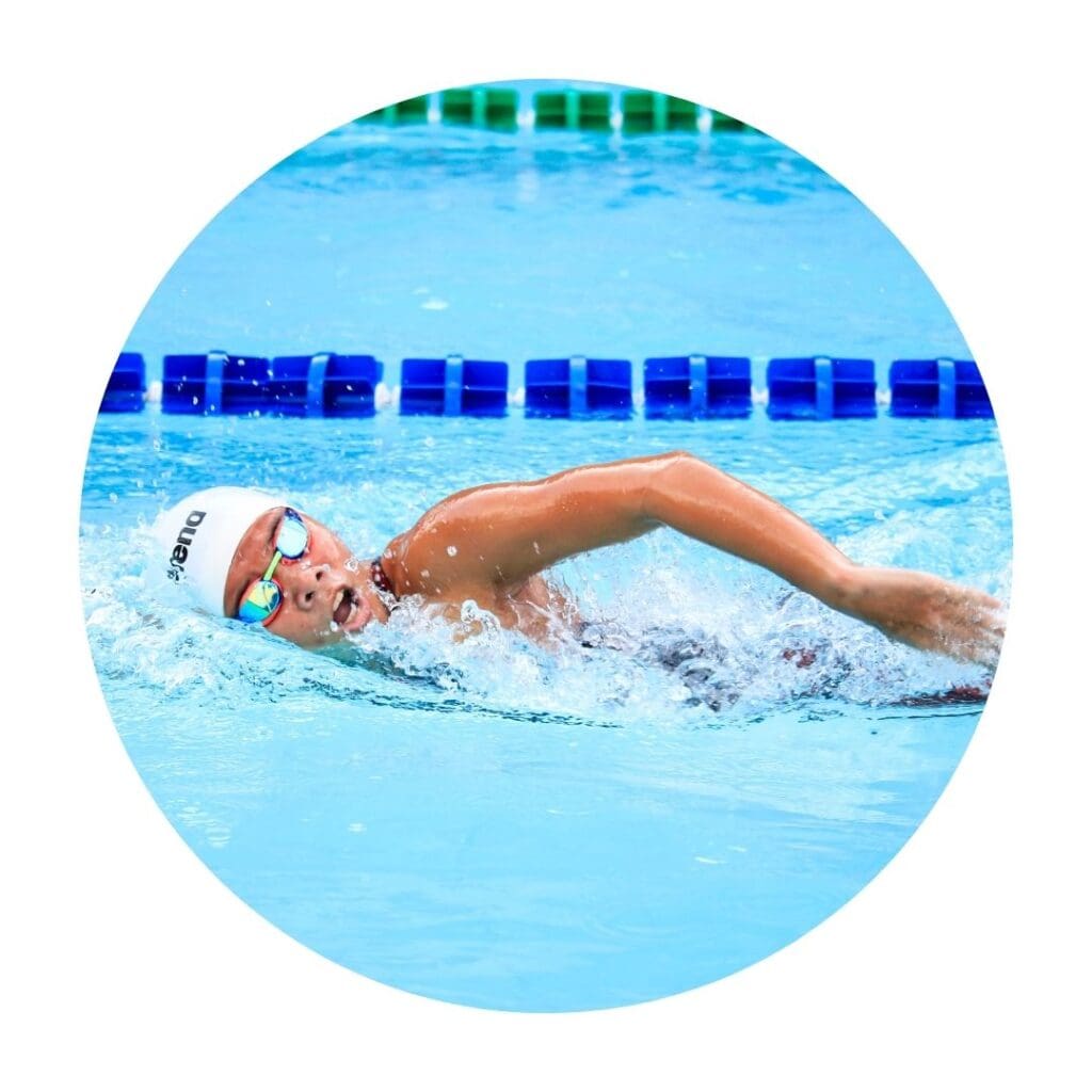 Woman swimming in a pool 