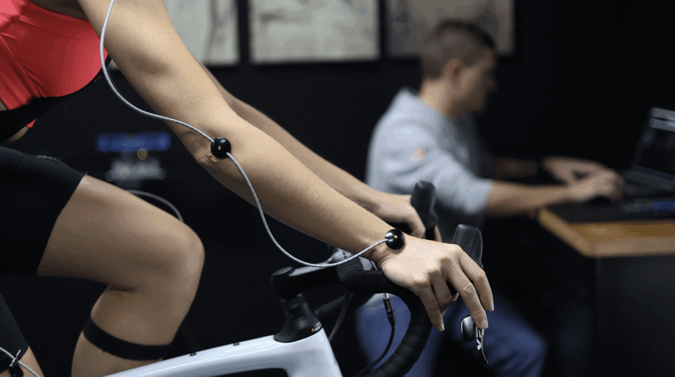 Woman receiving proper bicycle fitment