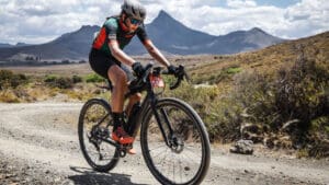 Woman cycles the Nedbank Gravel Burn