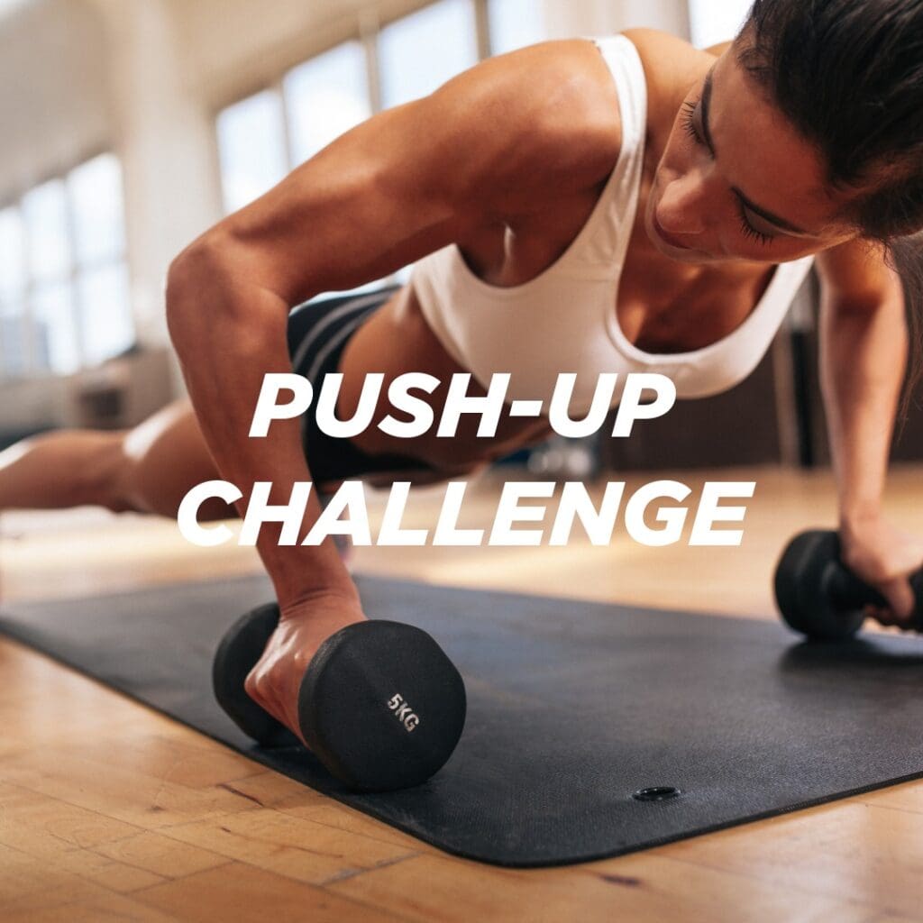 Woman with sculpted arms doing push-up