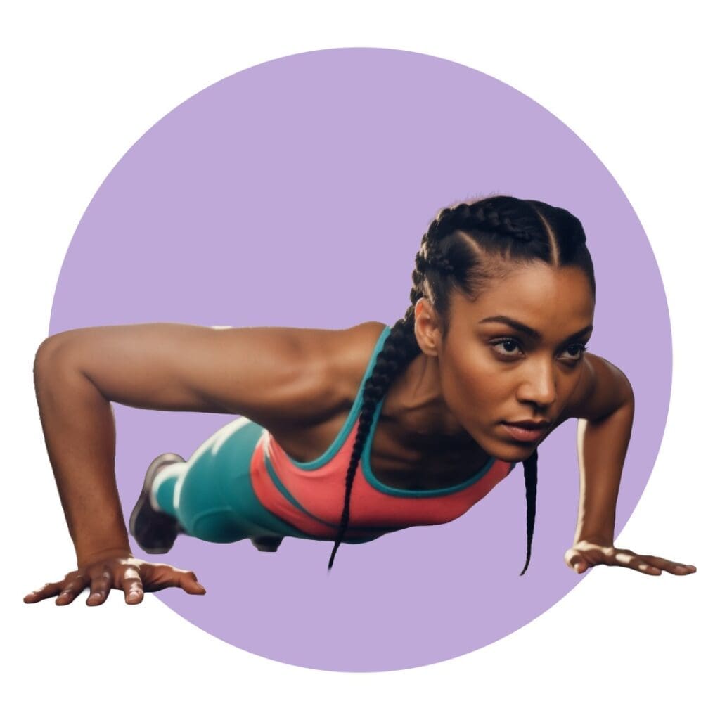 Woman doing push-ups for fat loss