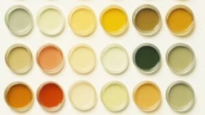 Aerial view of different colour liquids in glass